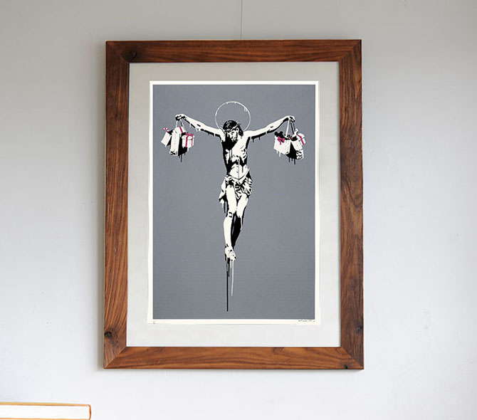 Banksy（バンクシー）- Christ with Shopping Bags サイン入りの作品を