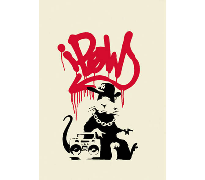 Banksy（バンクシー）-Gangsta Rat サイン入り,COA付き作品を通販で