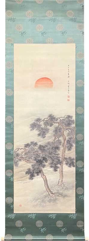 真作/竹邨/梅に鳥図/布袋屋掛軸HH-648 真作】//竹邨/梅に鳥図/布袋屋