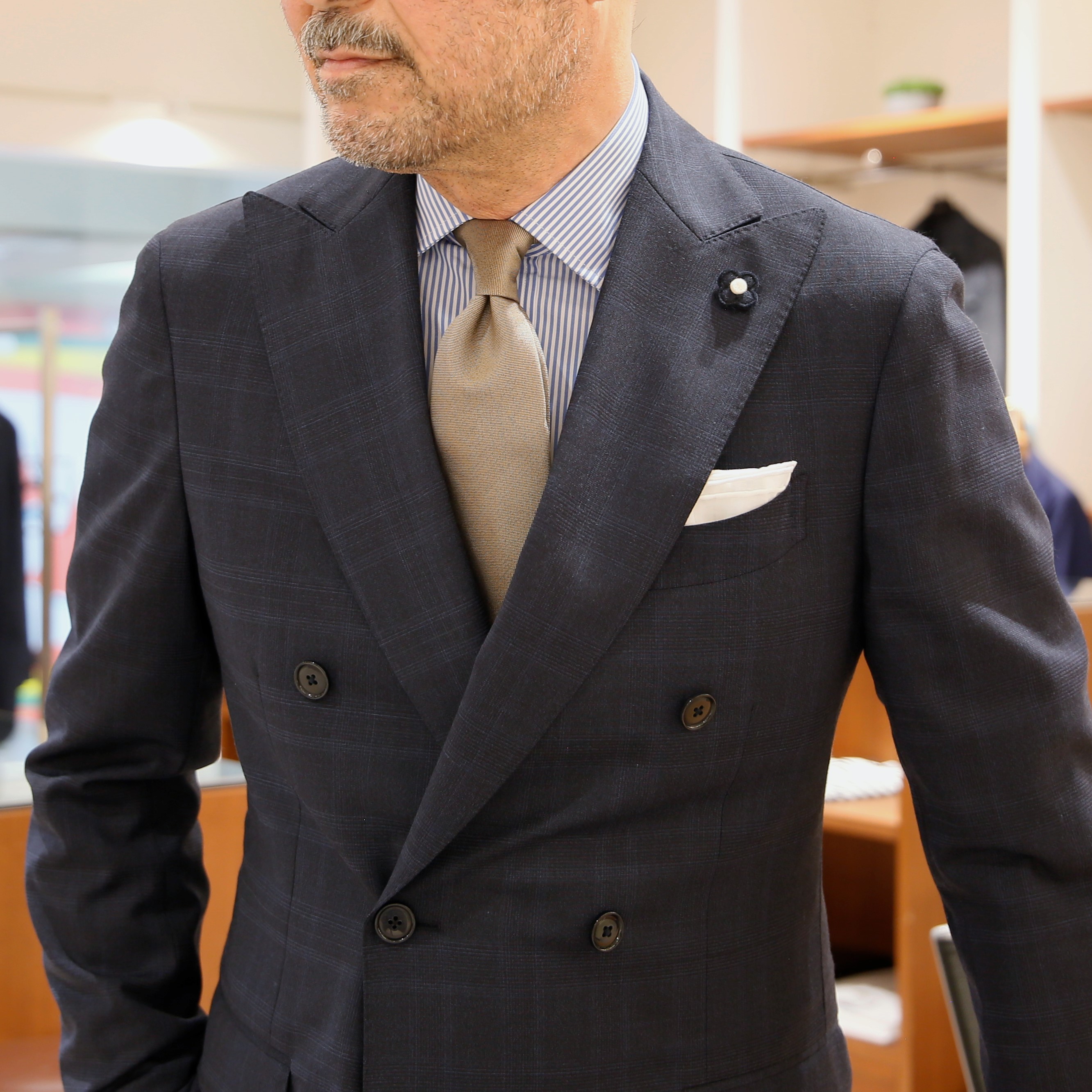 LARDINI【ラルディーニ】[春夏] シャドーチェック ダブルブレスト