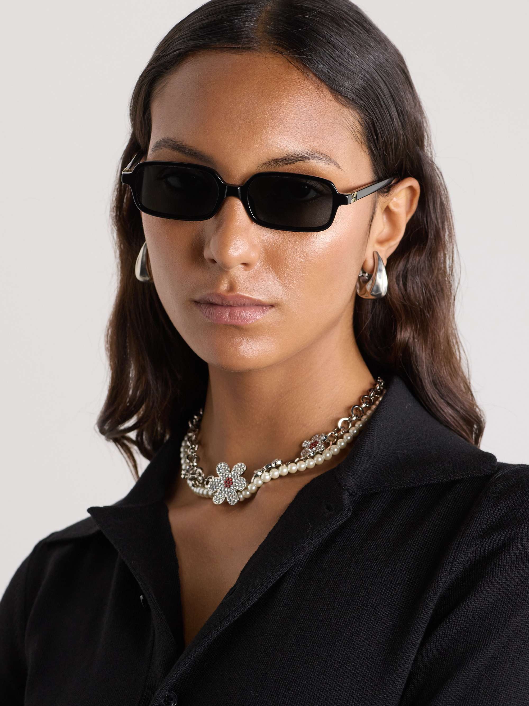 MIU MIU Rectangular-frame acetate sunglasses | NET-A-PORTER