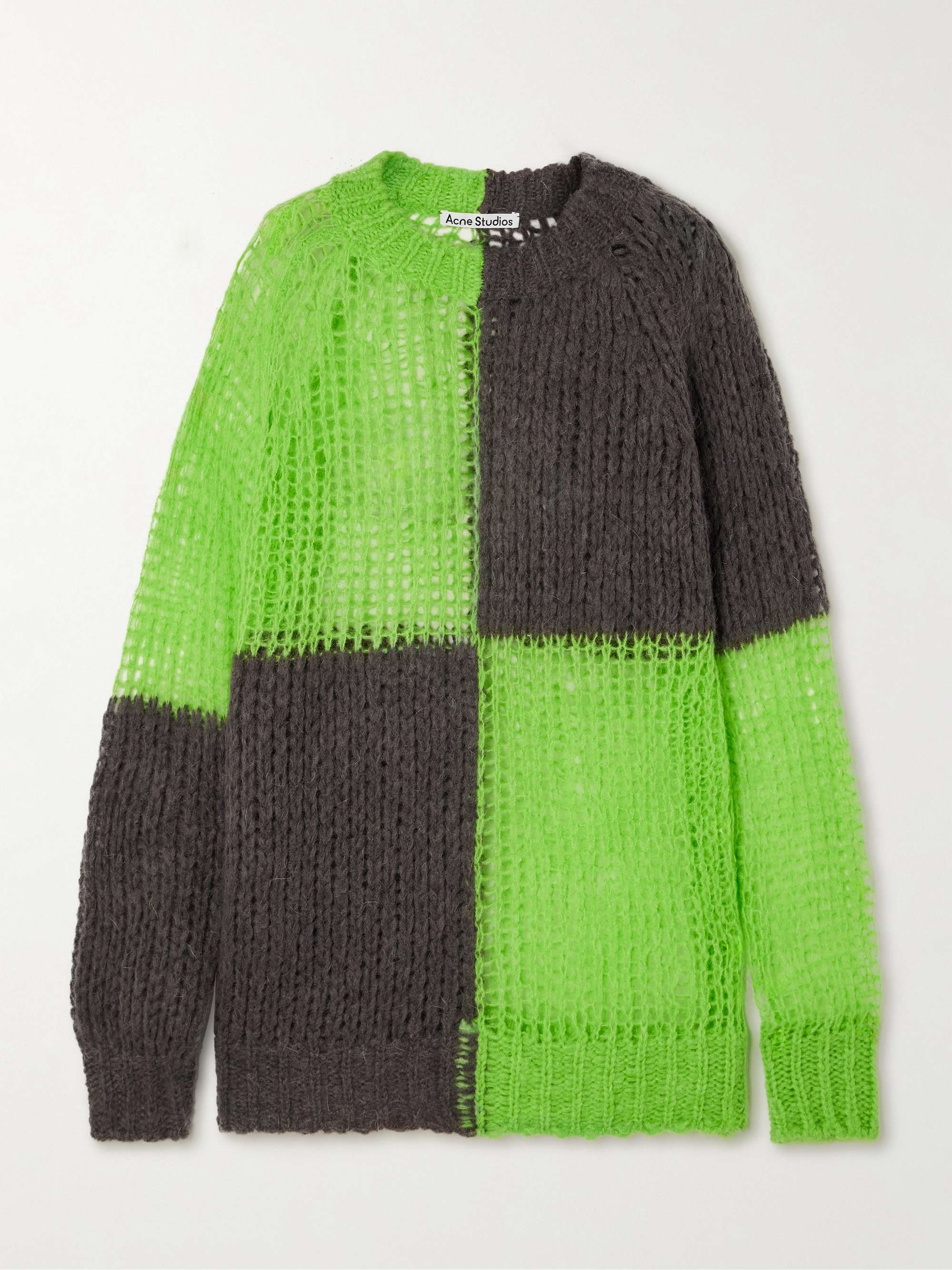 ACNE STUDIOS Oversized two-tone open-knit sweater | NET-A-PORTER