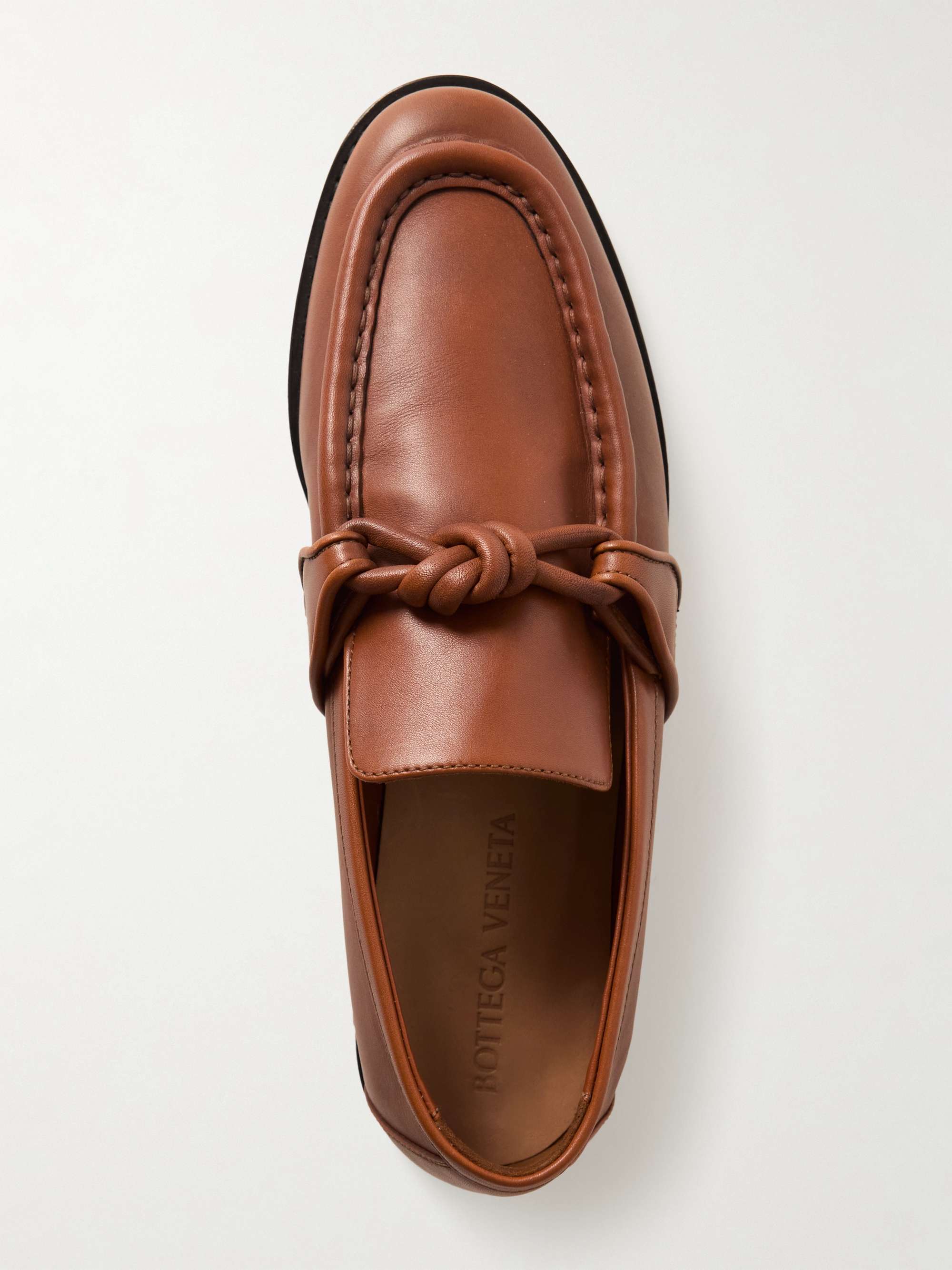 BOTTEGA VENETA Astaire knotted leather loafers | NET-A-PORTER