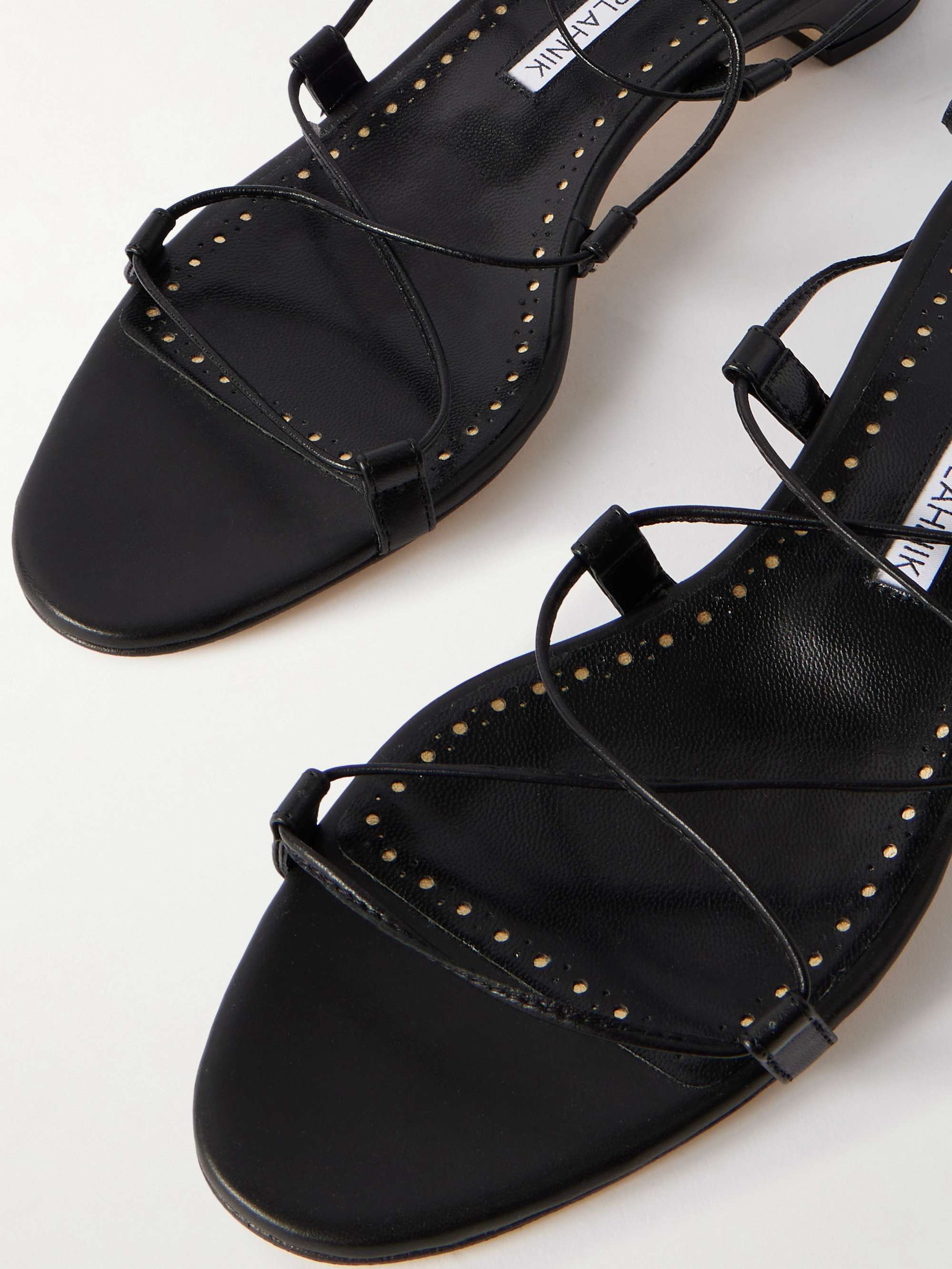 MANOLO BLAHNIK Dellasan 30 leather sandals | NET-A-PORTER