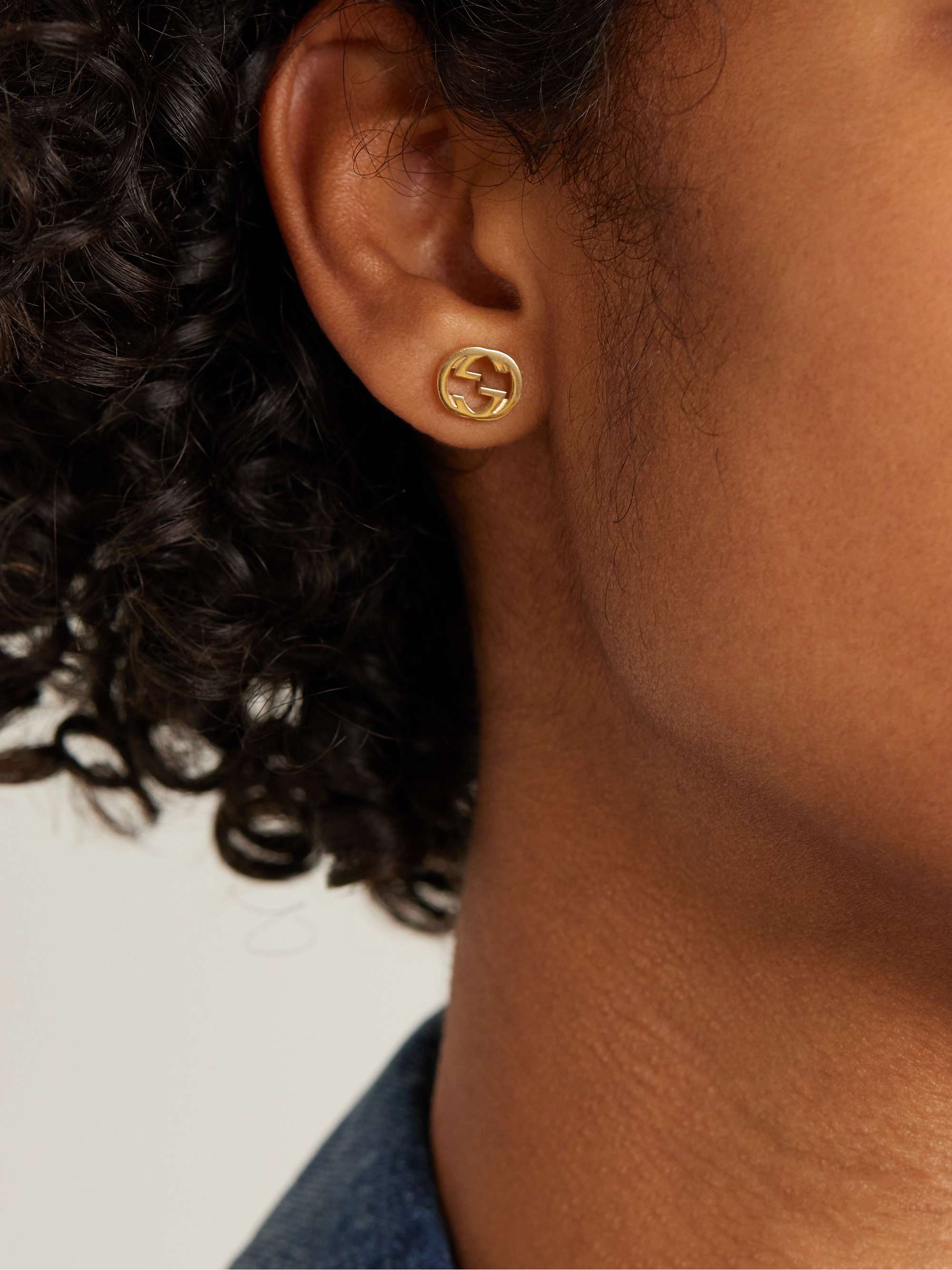GUCCI Interlocking G 18-karat gold earrings | NET-A-PORTER