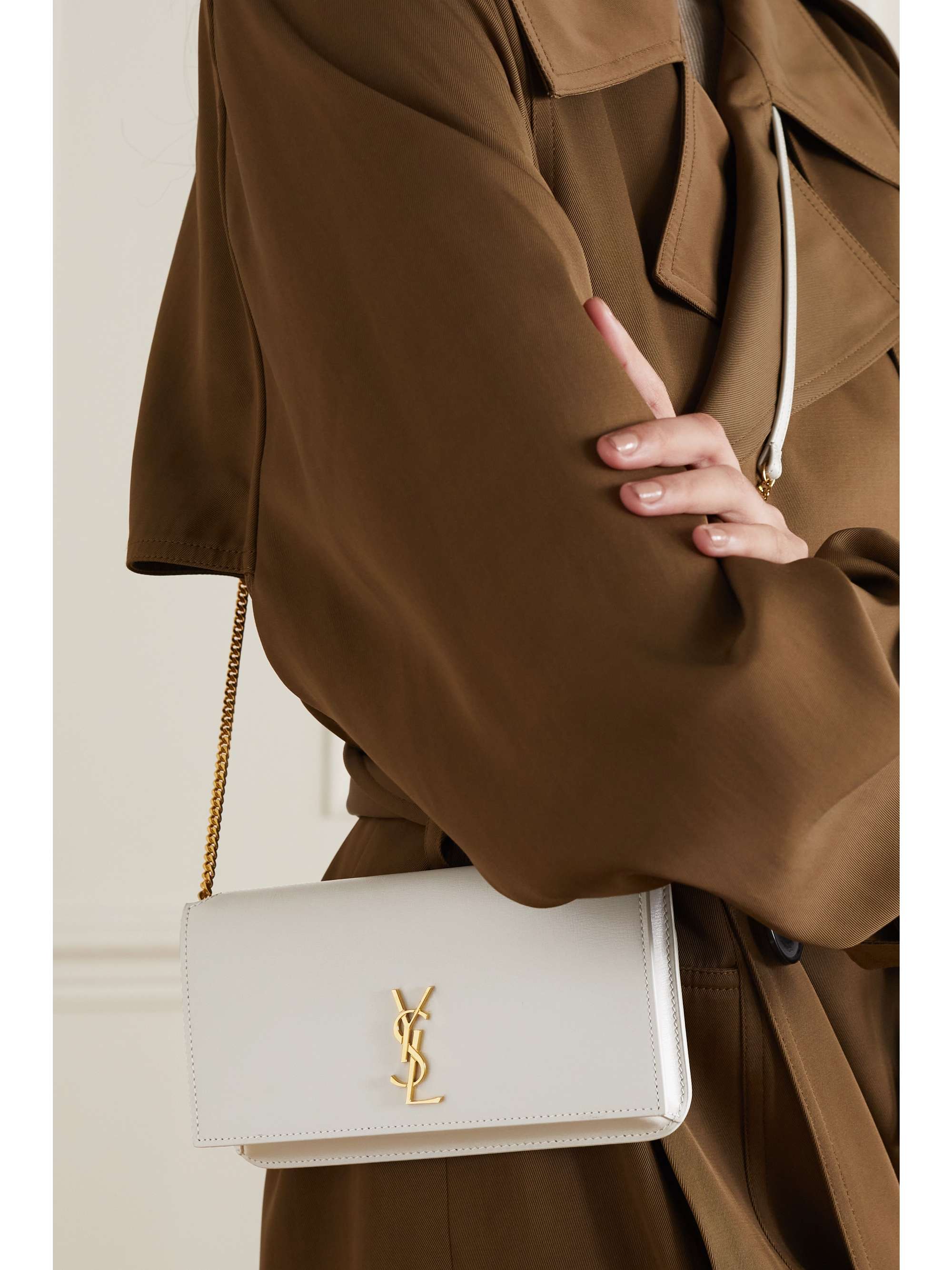 SAINT LAURENT Cassandre Strap leather phone case | NET-A-PORTER