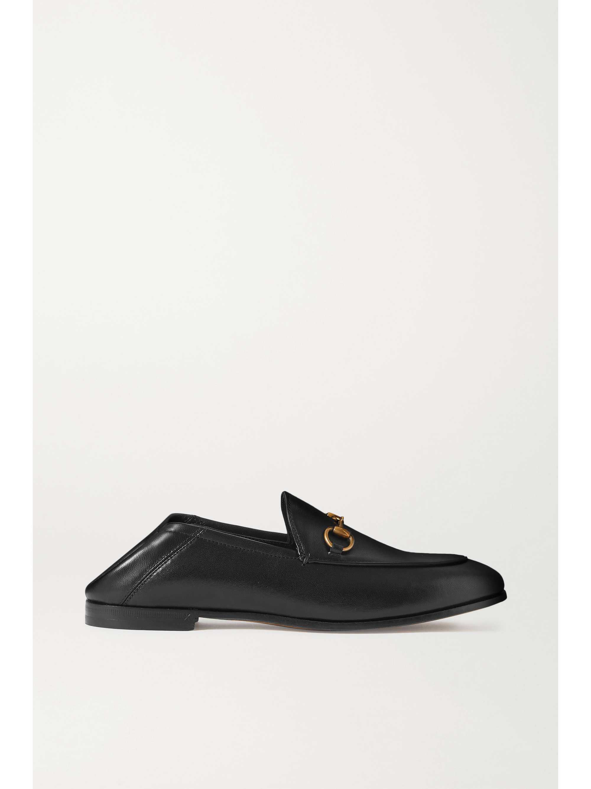 GUCCI Brixton horsebit-detailed leather collapsible-heel loafers