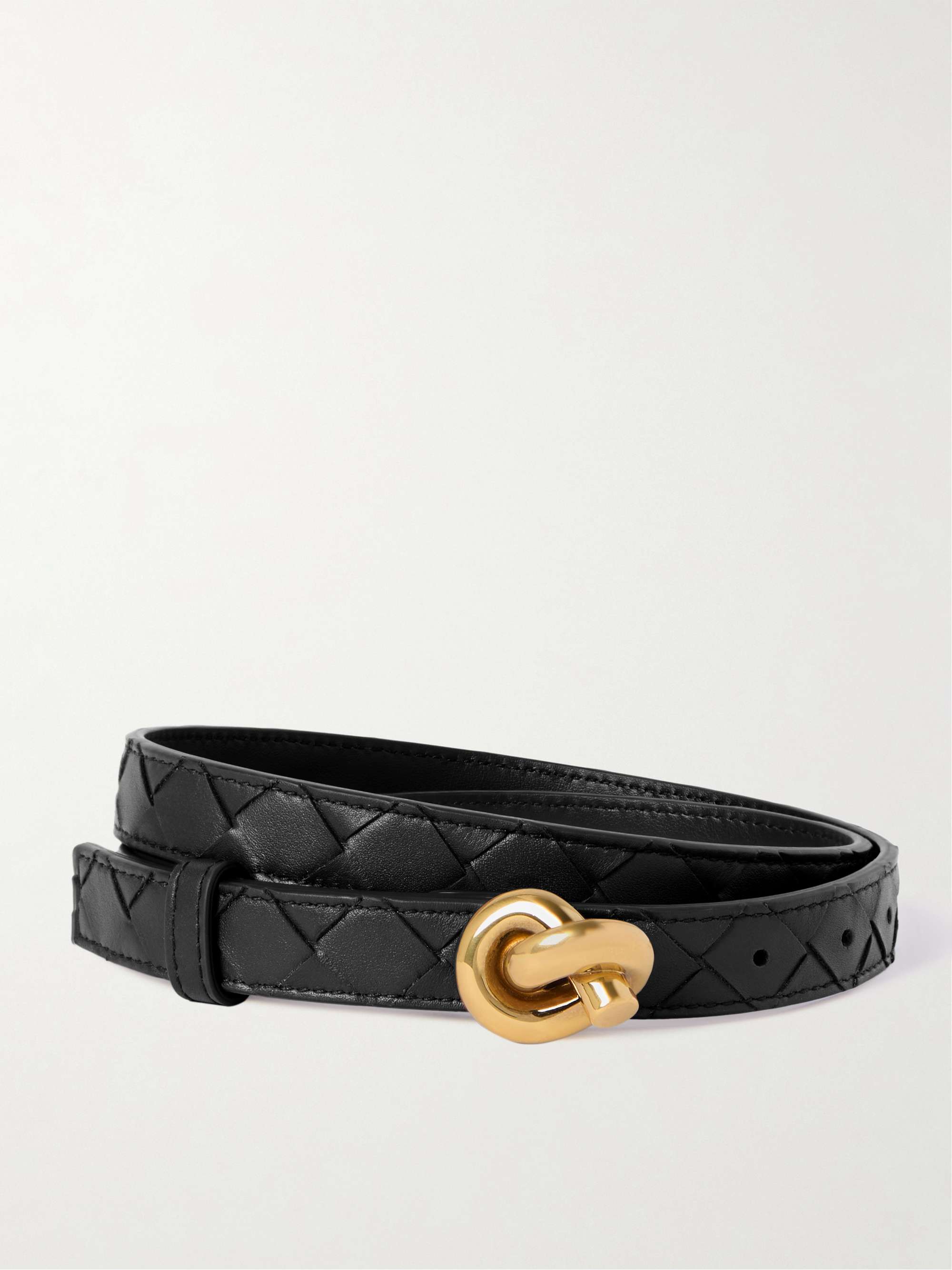 BOTTEGA VENETA Knot Intrecciato leather belt | NET-A-PORTER