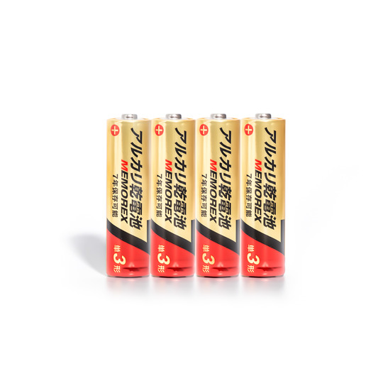 アルカリ乾電池MEMOREX 単3形 4本シュリンク 業務用や個人用の電池