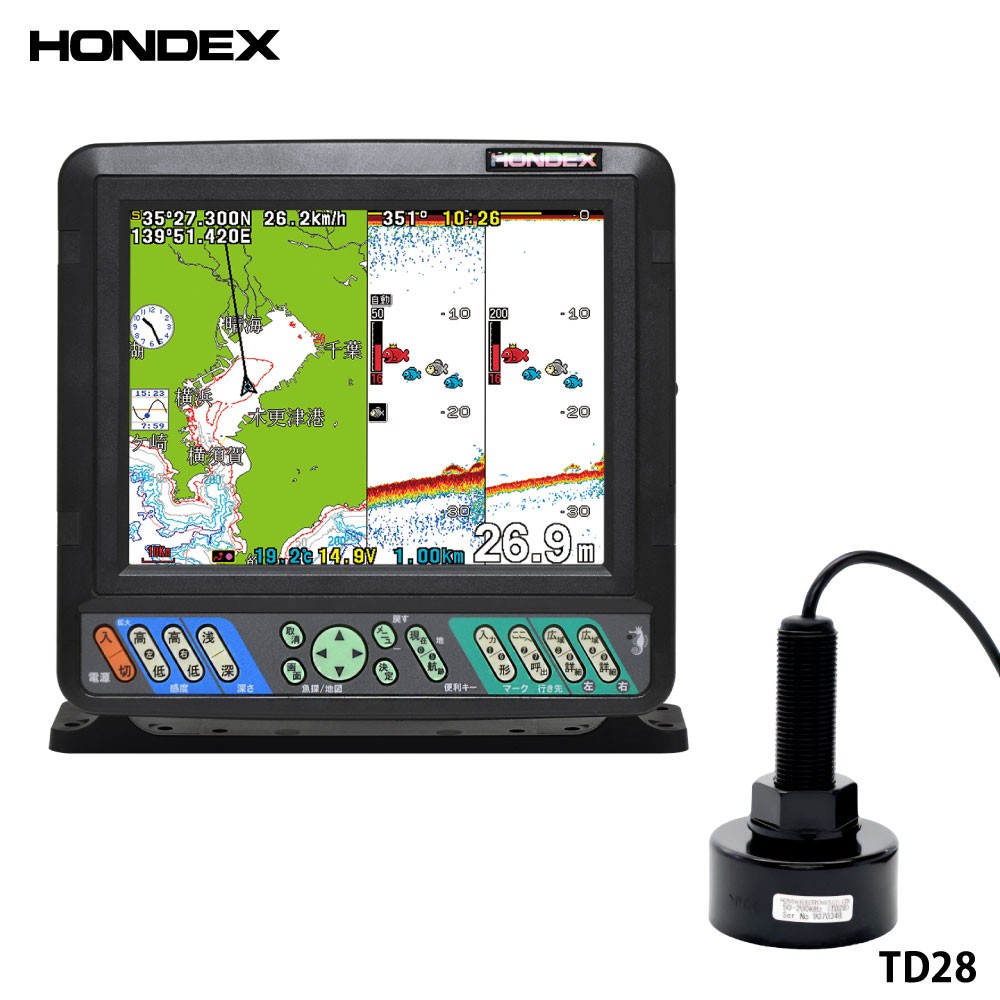 PS-800GP 8.4型カラー液晶 GPSプロッター魚探 アンテナ内蔵仕様 600W