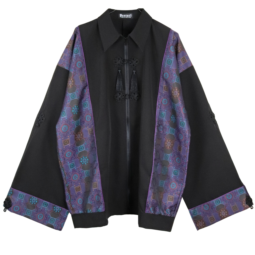 切替え・キョンシースリーブ・ブルゾン [ 中華柄・チャイナ柄 ] (LONG