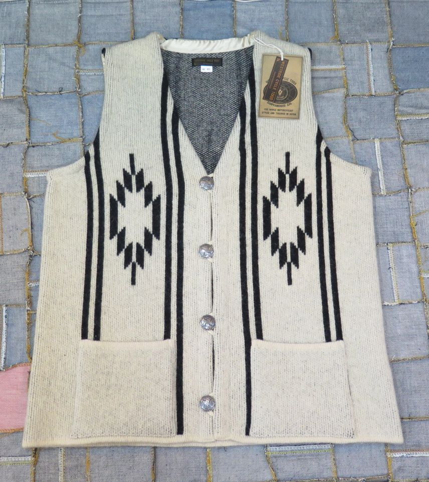 ウエストライド】 ウールチマヨベスト ブラック/クリーム WEST RIDE