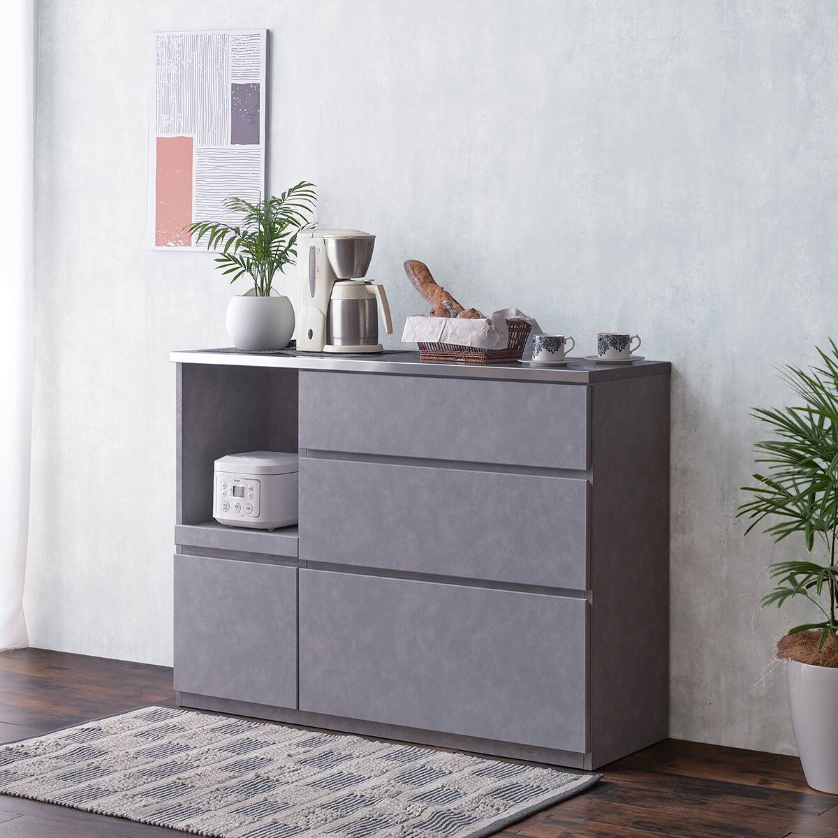 ステンレス天板キッチンカウンター(MC302K 120 GY) | ニトリネット