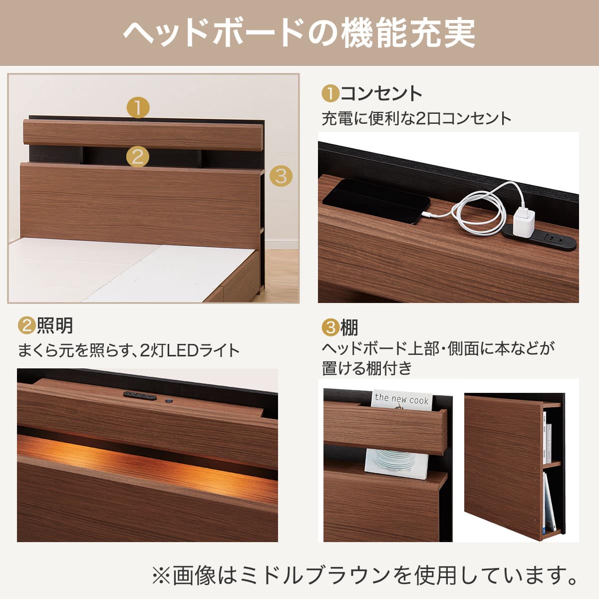 ダブルベッドフレーム(キエンザ LBR) | ニトリネット【公式】 家具