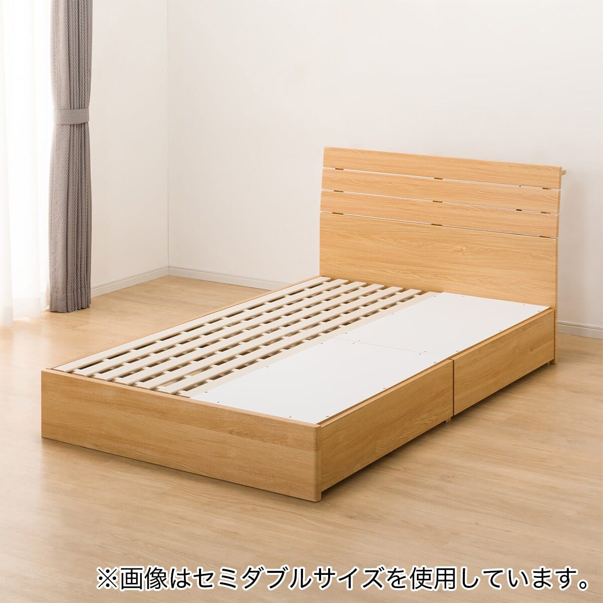 ダブルベッドフレーム(EB-001 引出し付き LBR DR) | ニトリネット