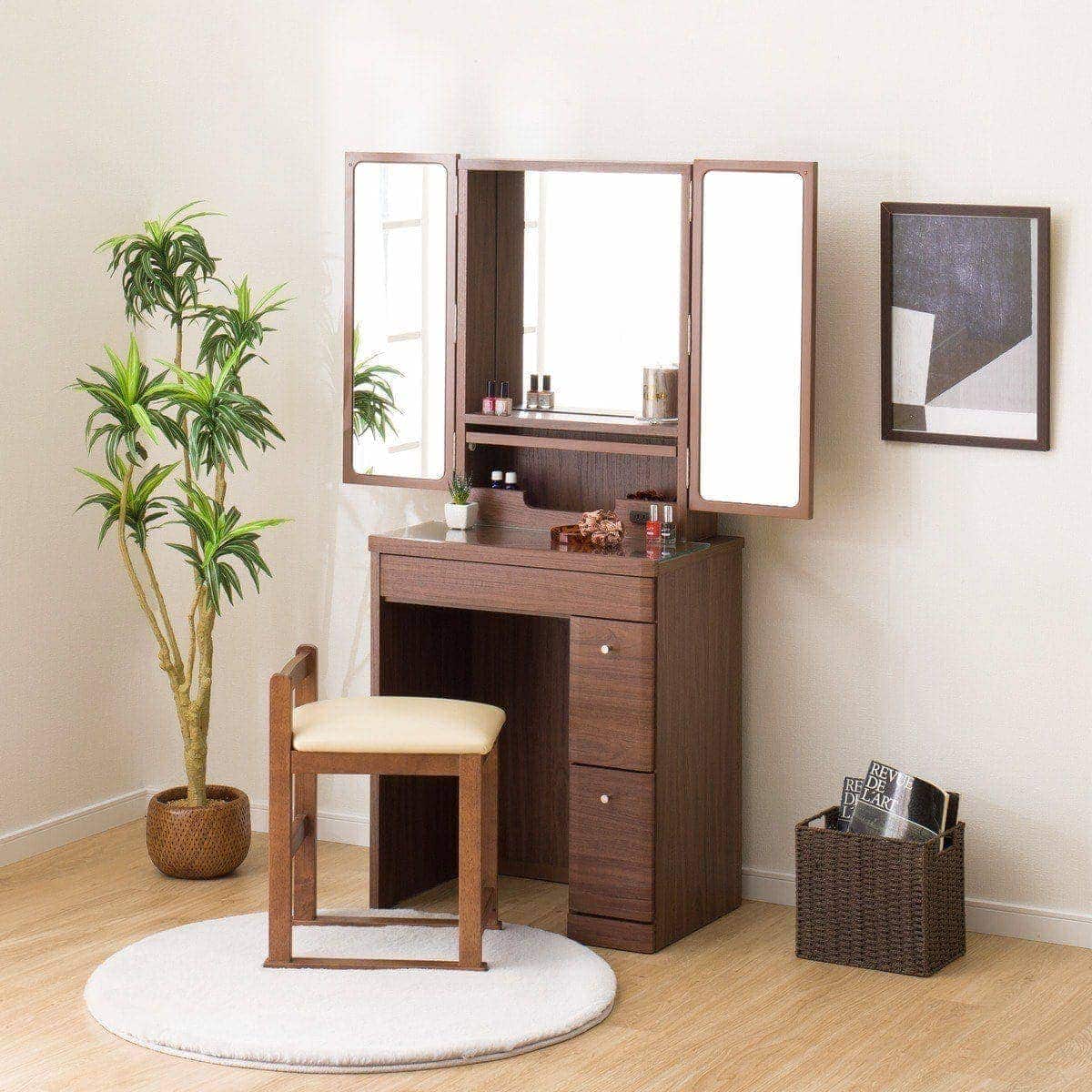 三面鏡ドレッサー(DR2 MBR) | ニトリネット【公式】 家具・インテリア通販