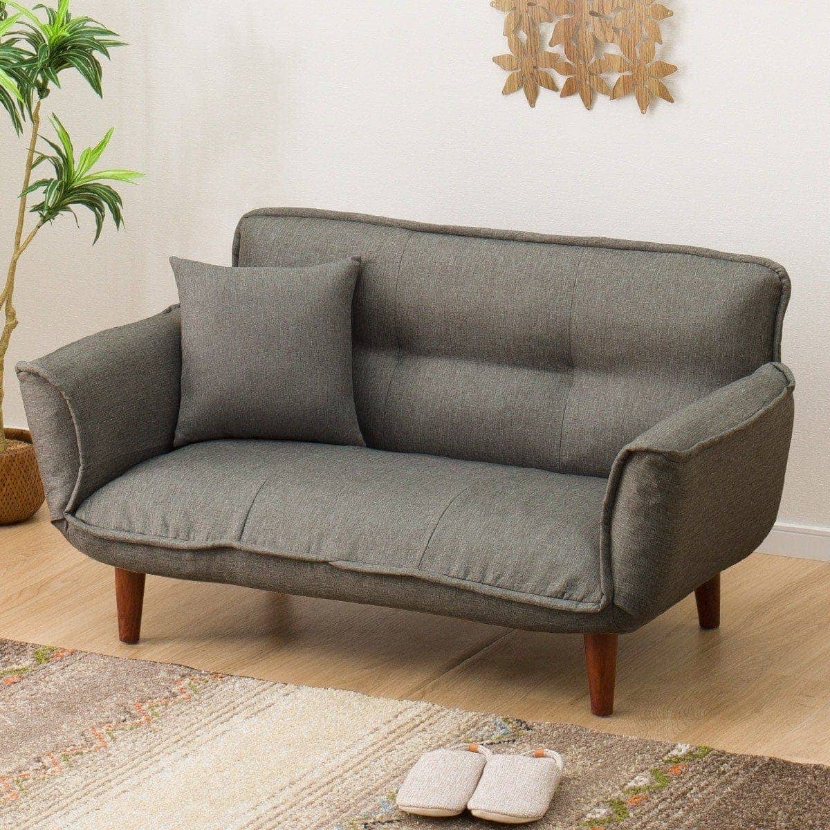 日本製 2人掛けコンパクトカウチソファ 布張りタイプ (GY) | ニトリ