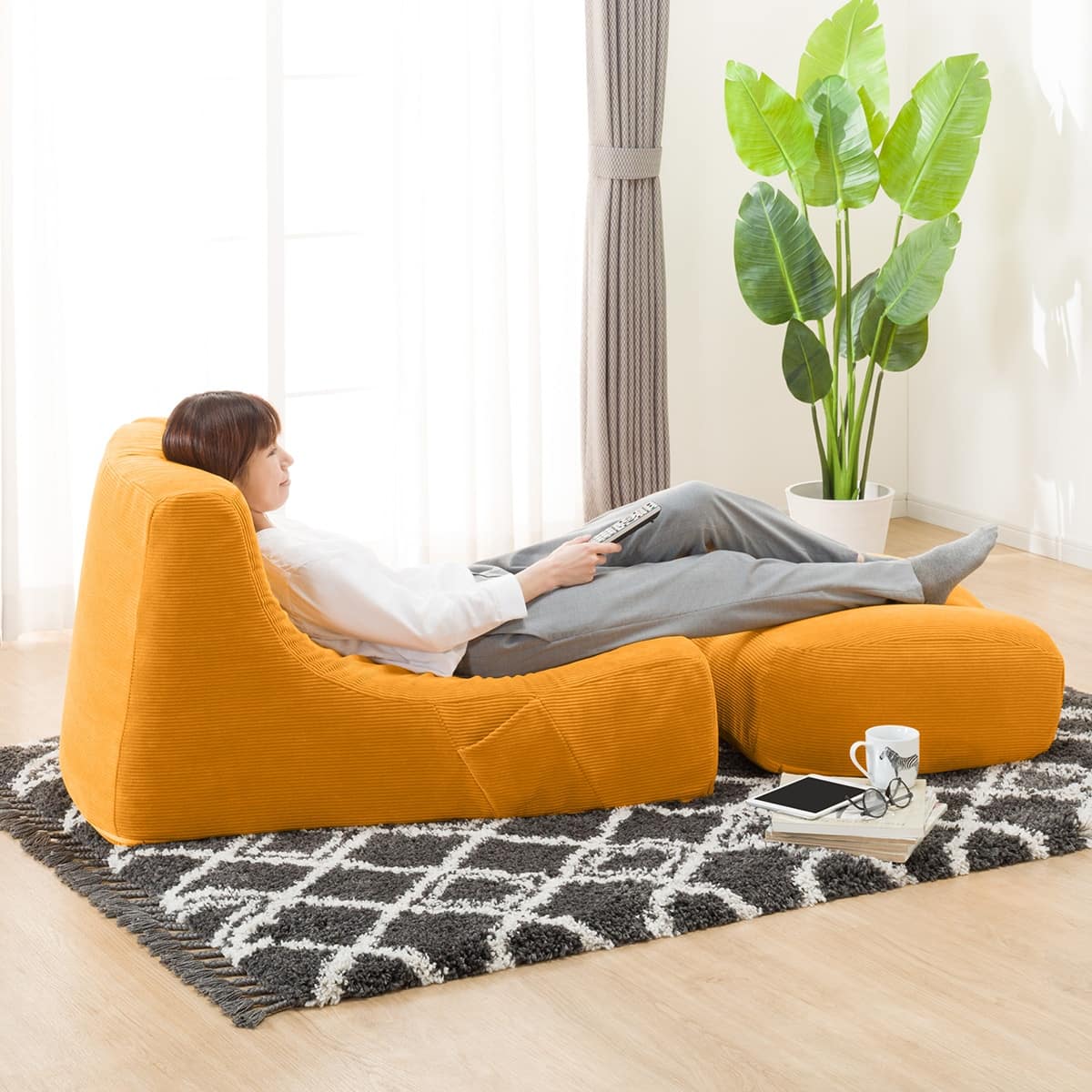 リラックスローソファ 布張りタイプ (LS156 コーデュロイ YE) | ニトリ