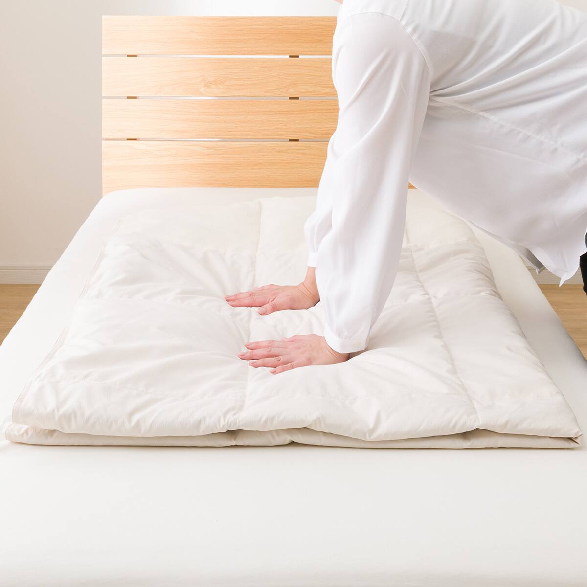 洗える2重ガーゼダウンケット 羽毛掛け布団 シングル(Wガーゼ K2405 S