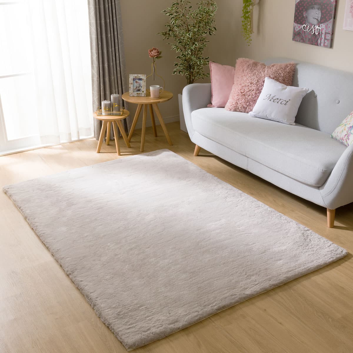 未使用】 ニトリ ウサギラグ3 LMO USO1 200×200 アクセントラグ