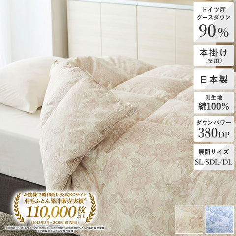 羽毛布団日本製ドイツ産グース90％ 380ダウンパワー［CMD羽毛］ – 西川