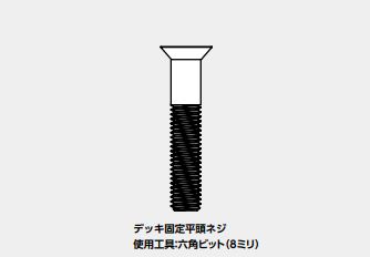 デッキ固定平頭ネジ M12｜仮設足場・機材［橋梁・法面・鉄道など