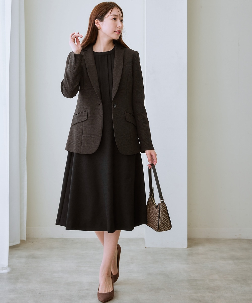 FOXEY ひざ丈ワンピース シルク フレア タック FOXEY ひざ丈ワンピース