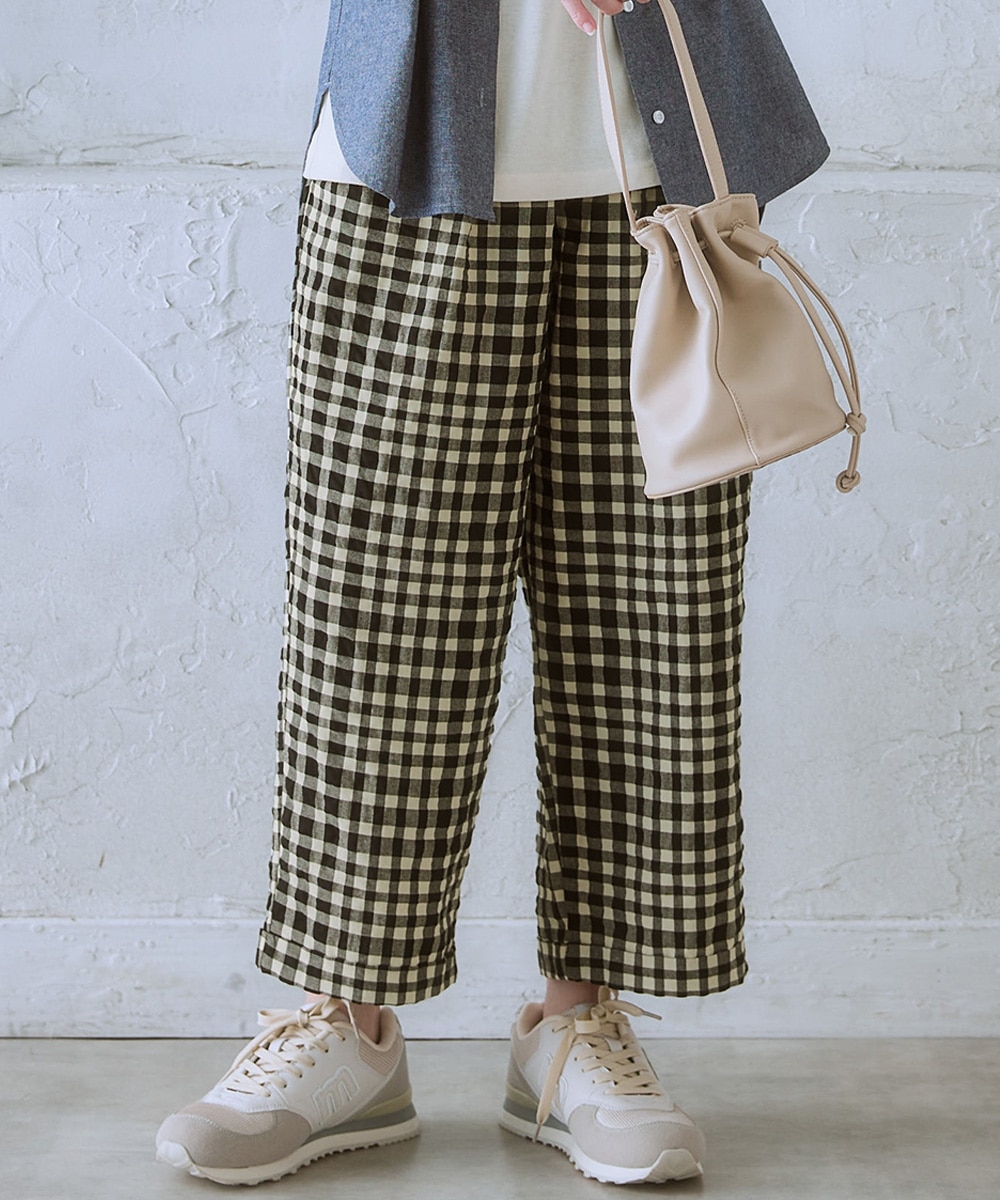 moz（モズ）9分丈裾ダブルワイドパンツ＜大きいサイズ有＞ 通販