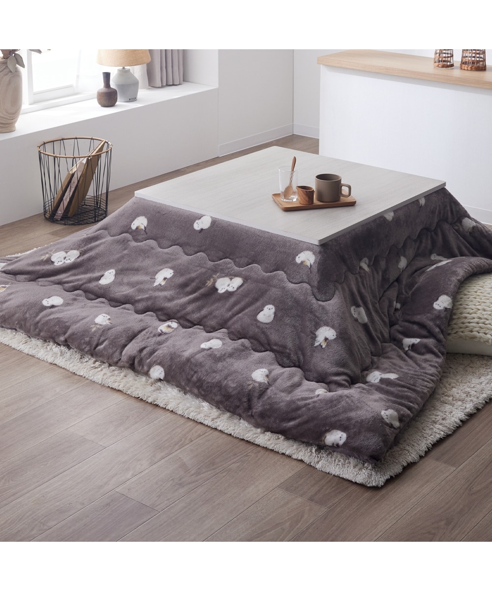 あったかなめらかフランネルのこたつ掛け布団（シマエナガ柄） 通販