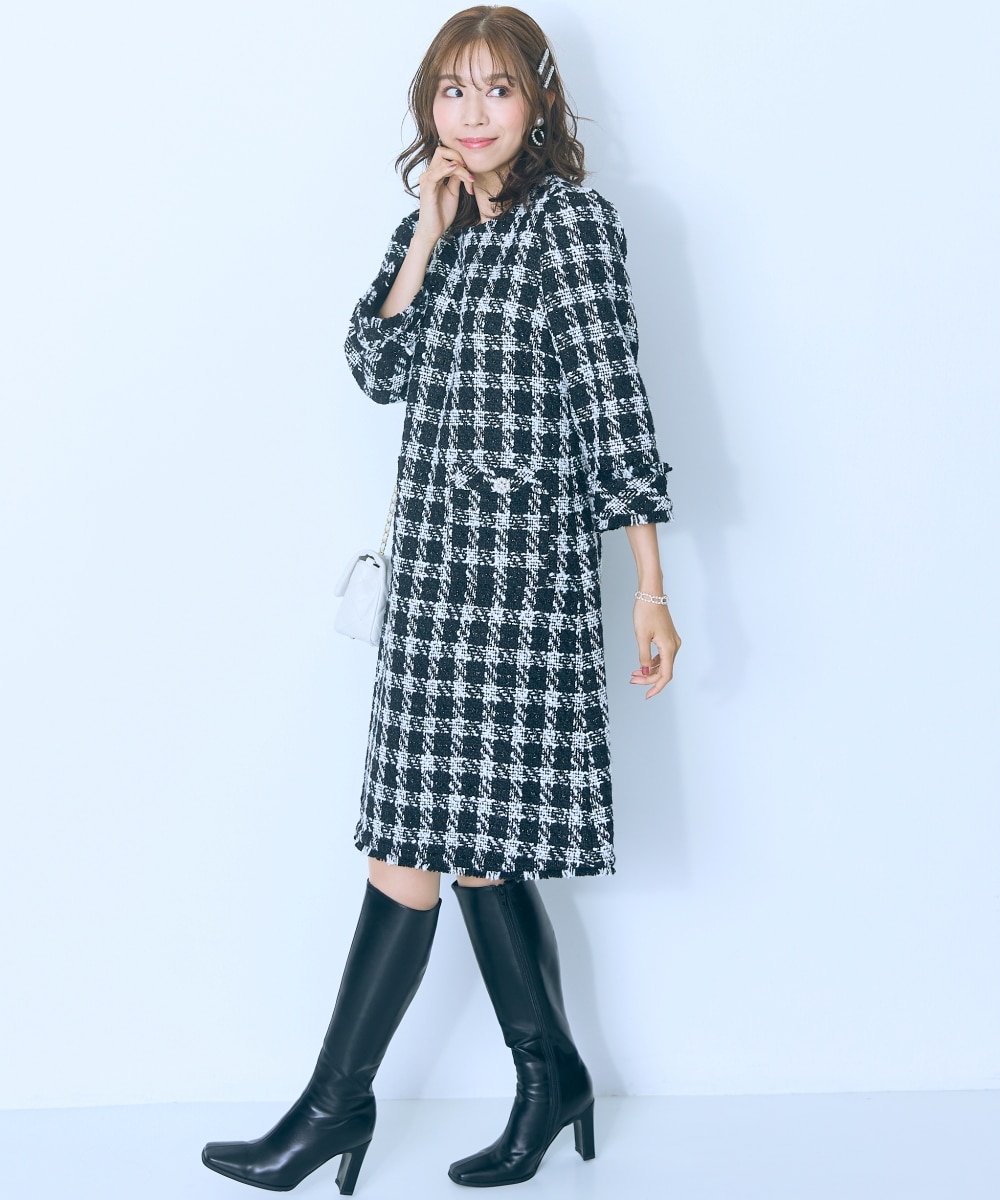 大きいサイズ＞ツイードワンピース marun 通販【ニッセン】