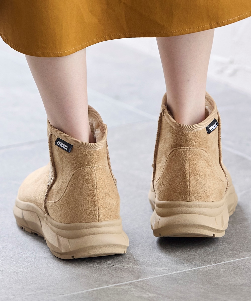 ゆったり幅広】moz（モズ）厚底ムートン調シューズ（ワイズ4E） 通販