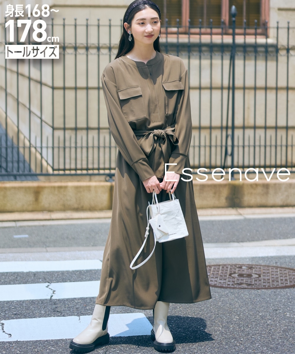 高身長 ワークシャツワンピース（トールサイズ）Essenave 通販【ニッセン】