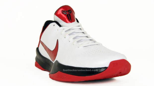 Nike Zoom Kobe V White/Varsity Red-Black | Nice Kicks