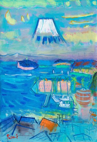 お値下げ　油絵　佐藤哲郎　麗しい薔薇の絵　『爽風』　一滴の雫　美しい点描画　４号 お値下げ 油絵 佐藤哲郎 麗しい薔薇の絵 『爽風』 一滴の雫 美しい点