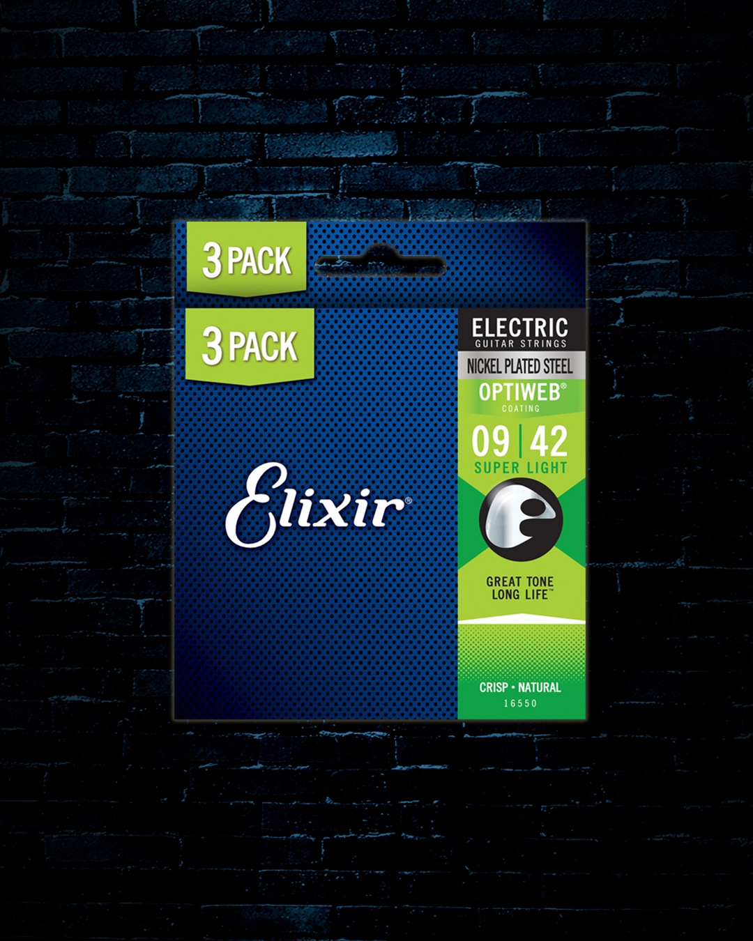 Elixir 19002 Optiweb Nickel Plated Steel Electric Strings (3 Pack