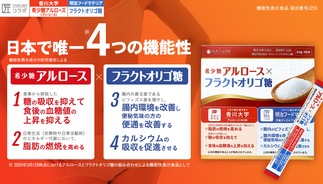 アルロース（希少糖）&フラクトオリゴ糖 | ナチュレサプリメント＆教授