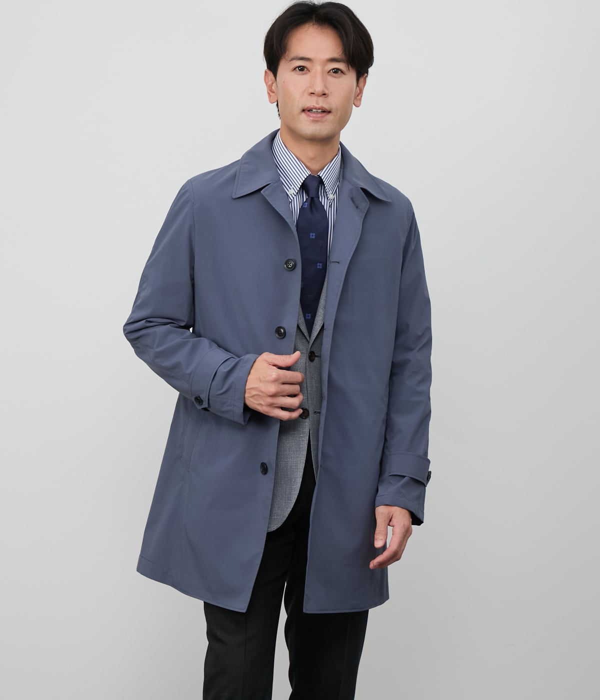 撥水・ストレッチ】スパンライクタイプライター ステンカラーコート