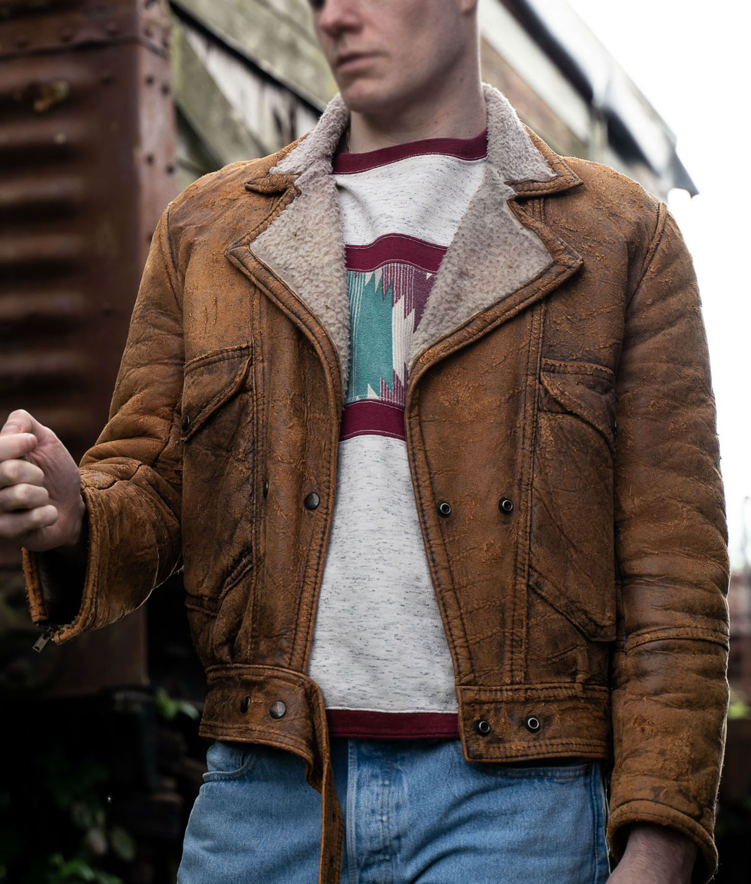 Sex Education - Connor Swindells (Adam) Brown Leather Jacket