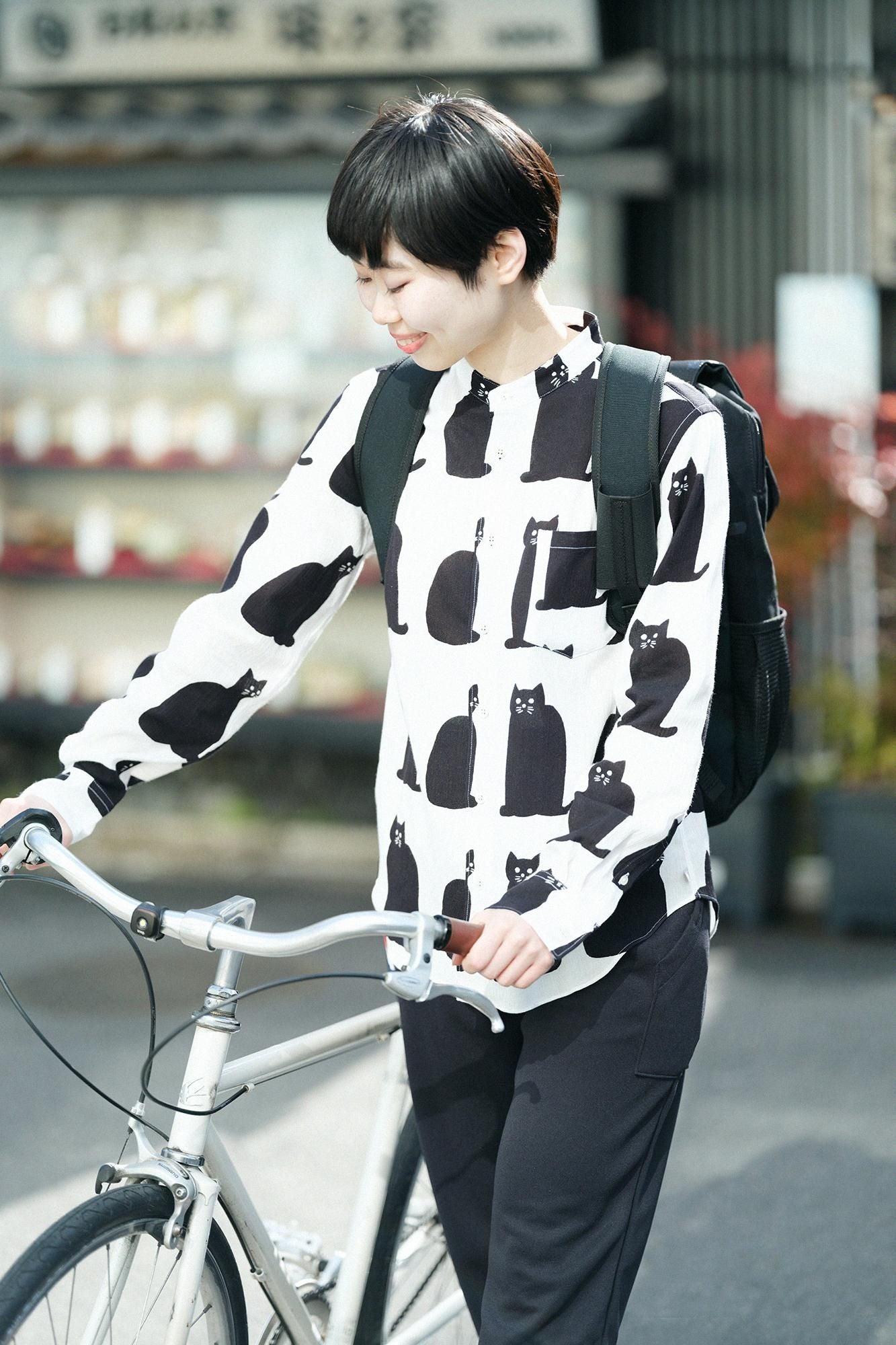 3月10日頃発送予定】高島縮 20/20 スタンドカラーシャツ／きまぐれ