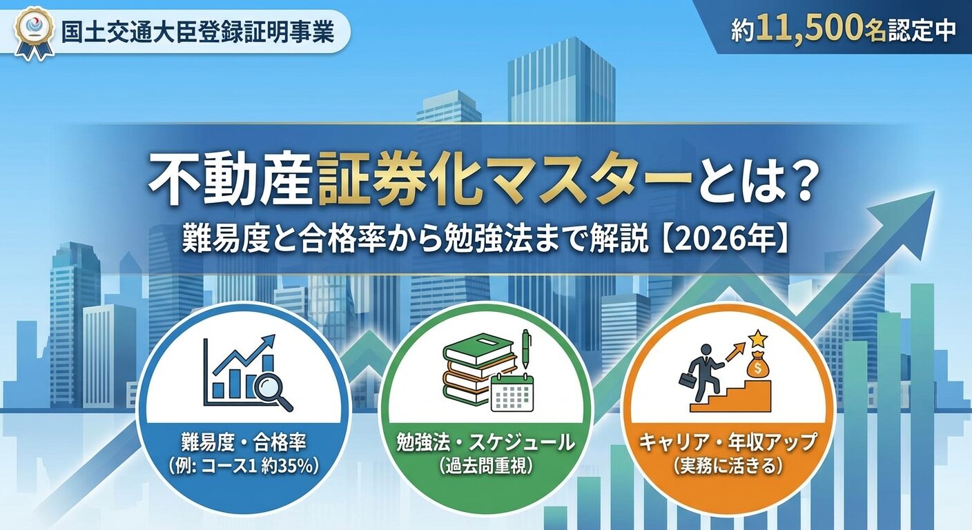 不動産証券化マスターとは？難易度と合格率から勉強法まで解説【2026年