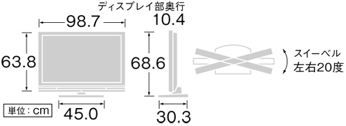 KDL-40V5 寸法図 | テレビ ブラビア | ソニー