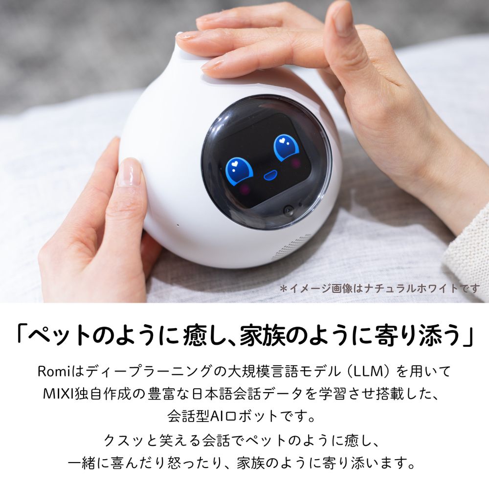 会話AIロボットRomi(ロミィ) Lacatanモデル ナチュラルホワイト ROMI