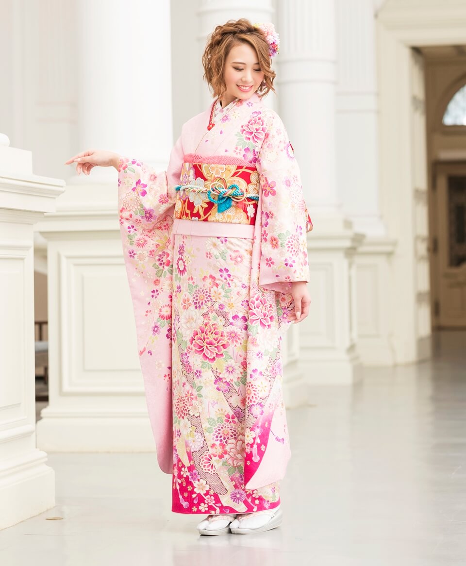 ピンク地のしに手まり[FS0187] | 成人式振袖レンタル京都さがの館