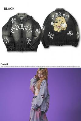 骨骨カラーデニムジャケット GALFY 144011 ガルフィー Gジャン