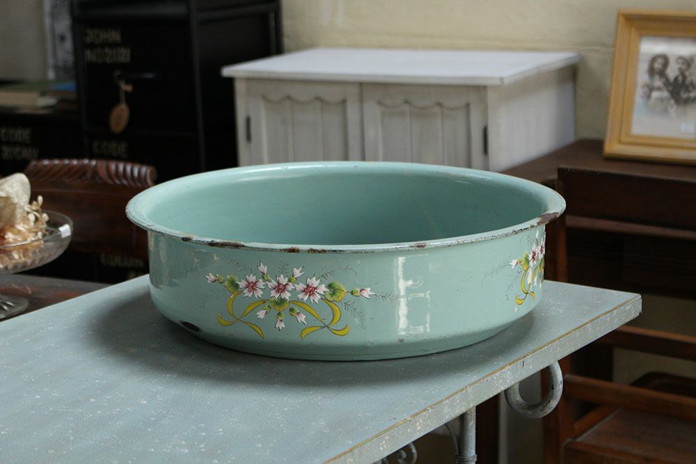 フレンチアンティーク琺瑯ポットblue/アンティーク食器 | 雑貨と