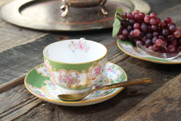 アンティークMINTONティーカップトリオコカトリス アンティーク食器