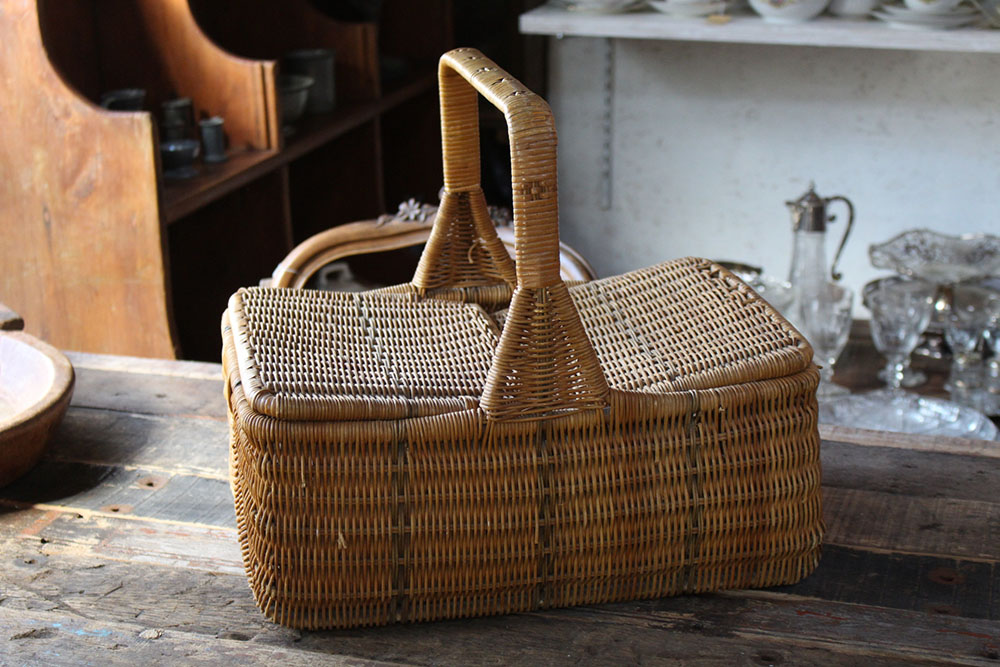 アンティーク籠蓋付き 【公式通販】