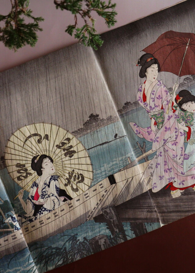 不詳】//人物/山水/唐美人図/布袋屋掛軸HD-184 真作】小室翠雲/