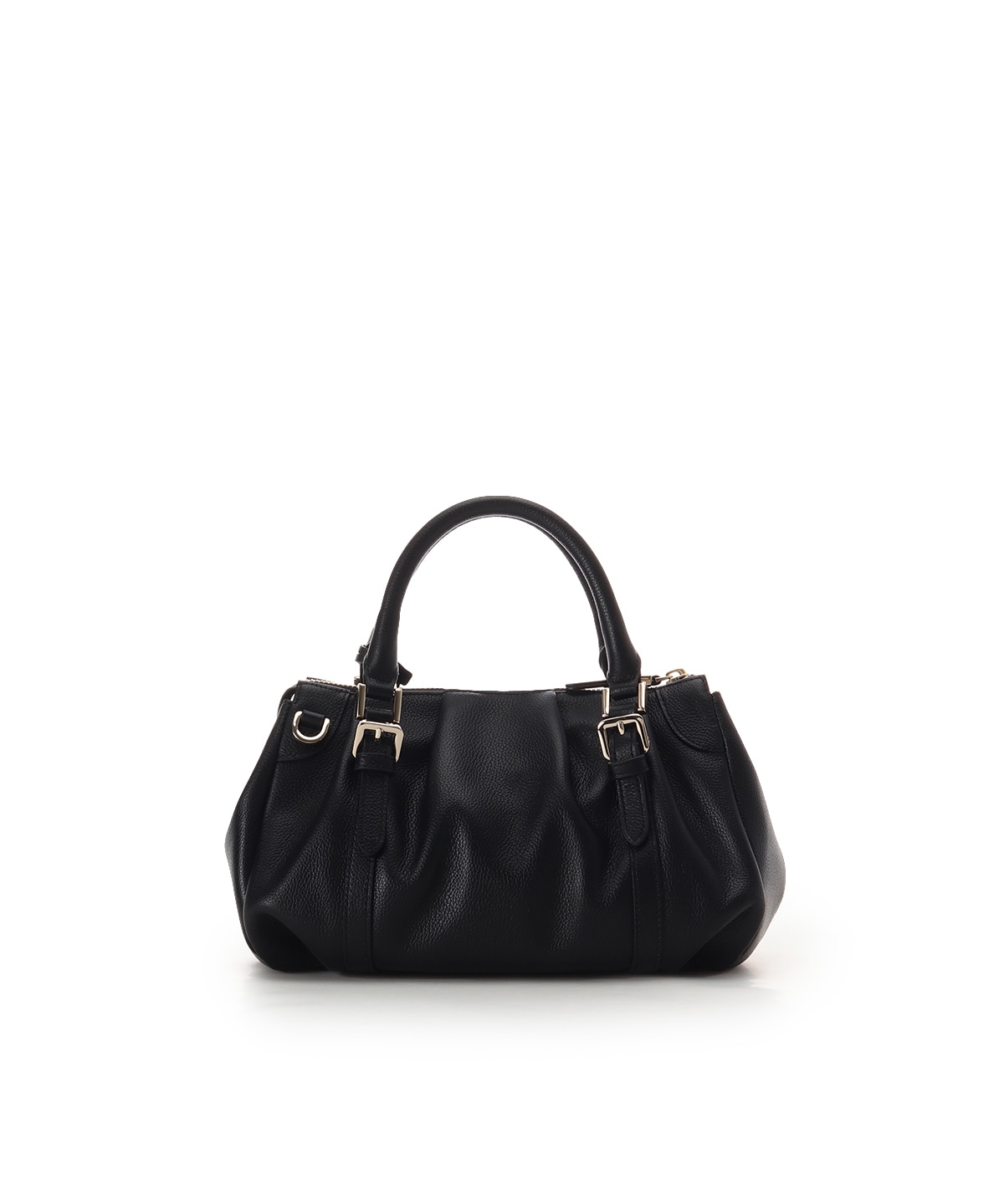 タックデザインソフトレザーハンドバッグ(FREE ブラック): Samantha