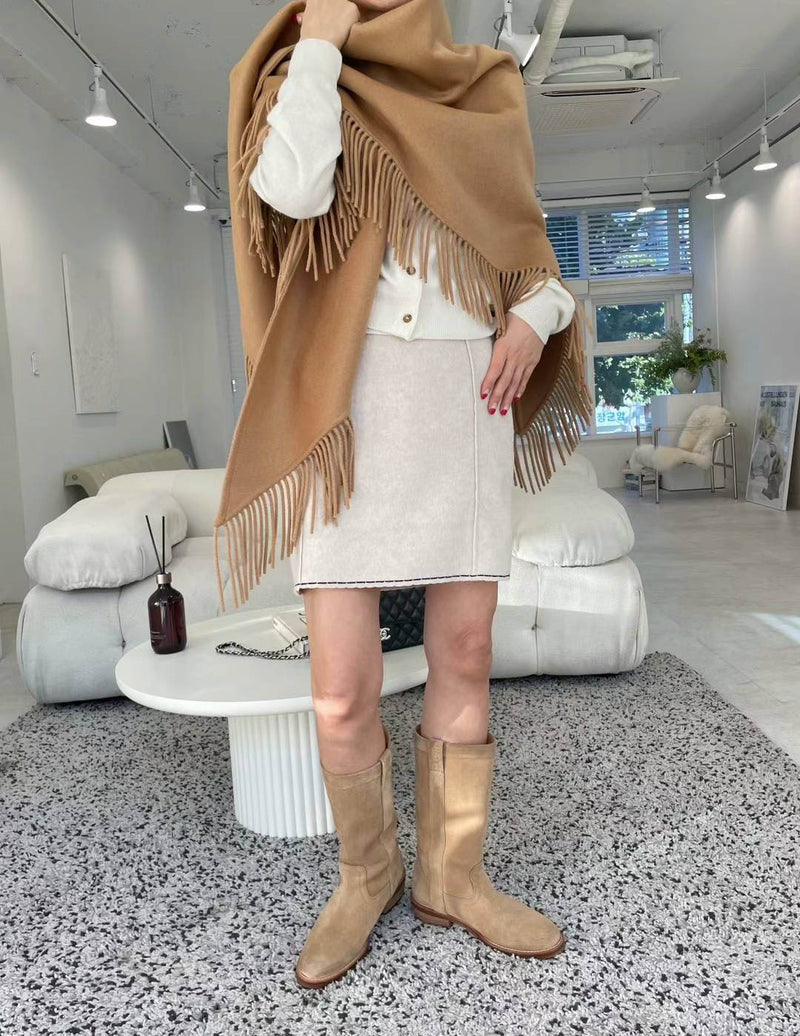 WOOL FRINGE SHAWL – SANNA New York